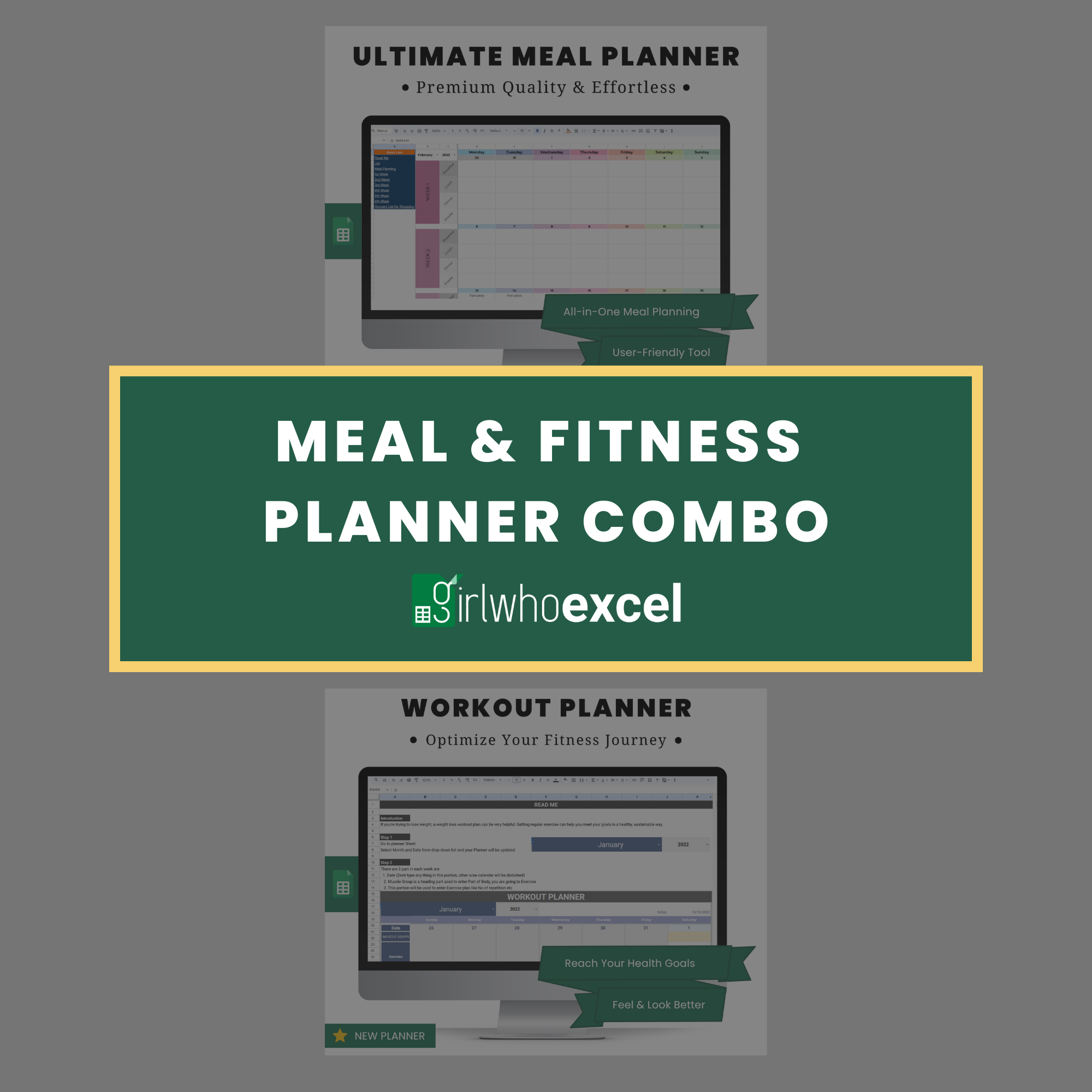 Meal & Fitness Planner Combo