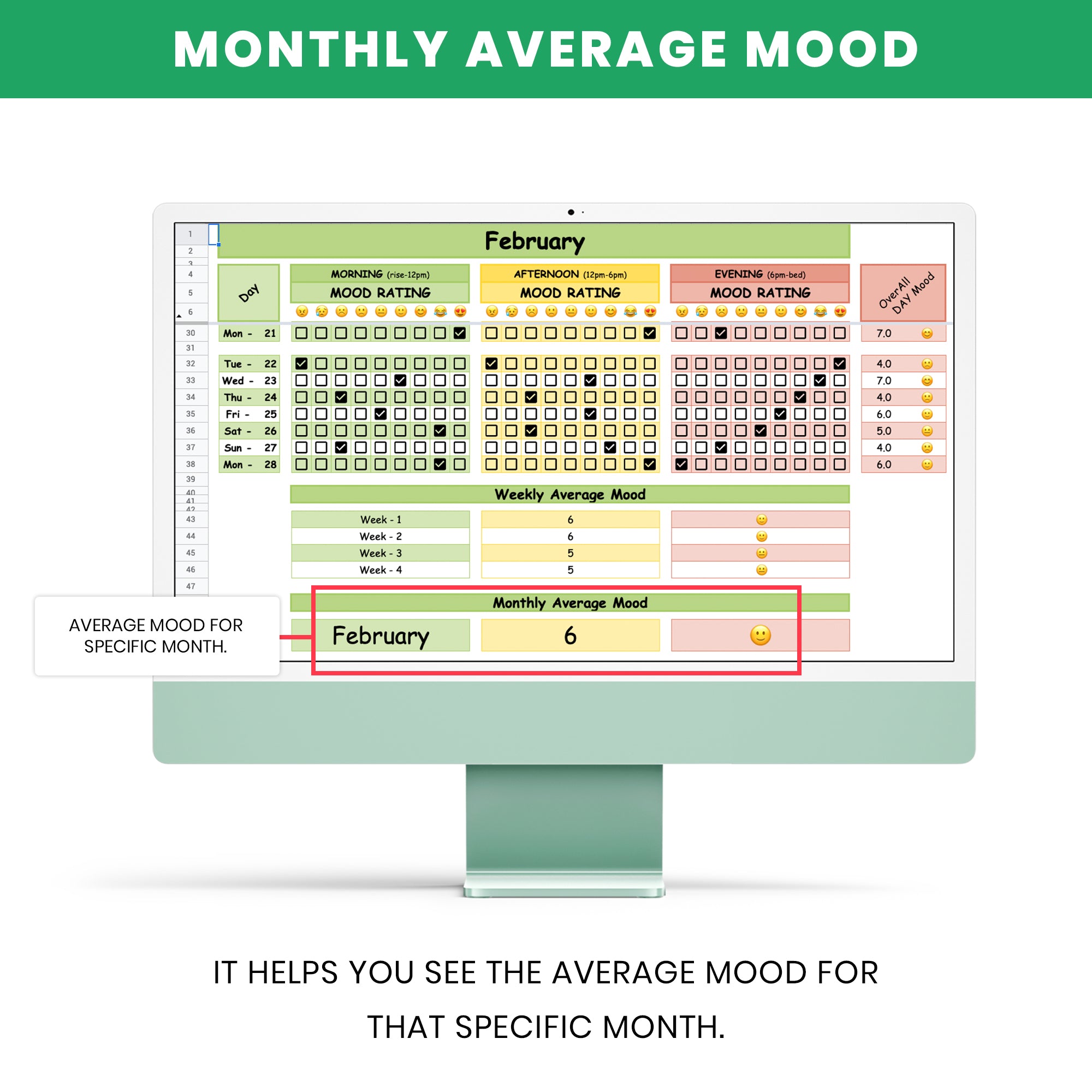Ultimate Mood Tracker Spreadsheet - Premium Quality & Easy to Use